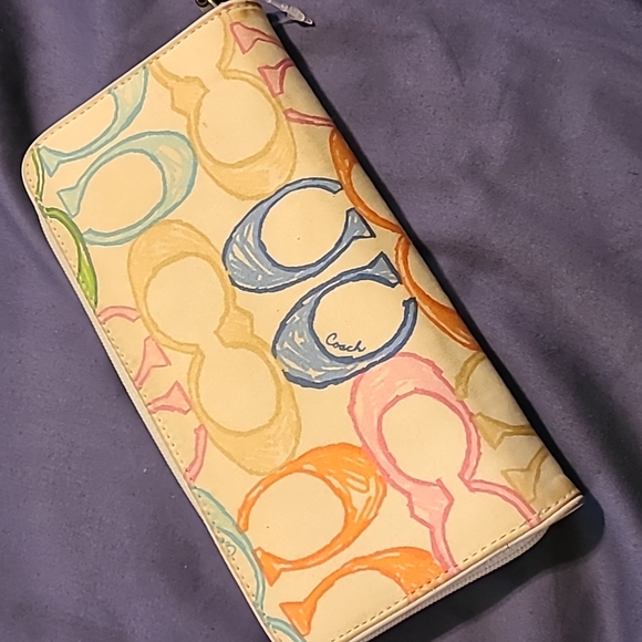 COACH Hampton Scribble Pastel Handbag L0751-F11672 & Matching Wallet - Picture 11 of 17